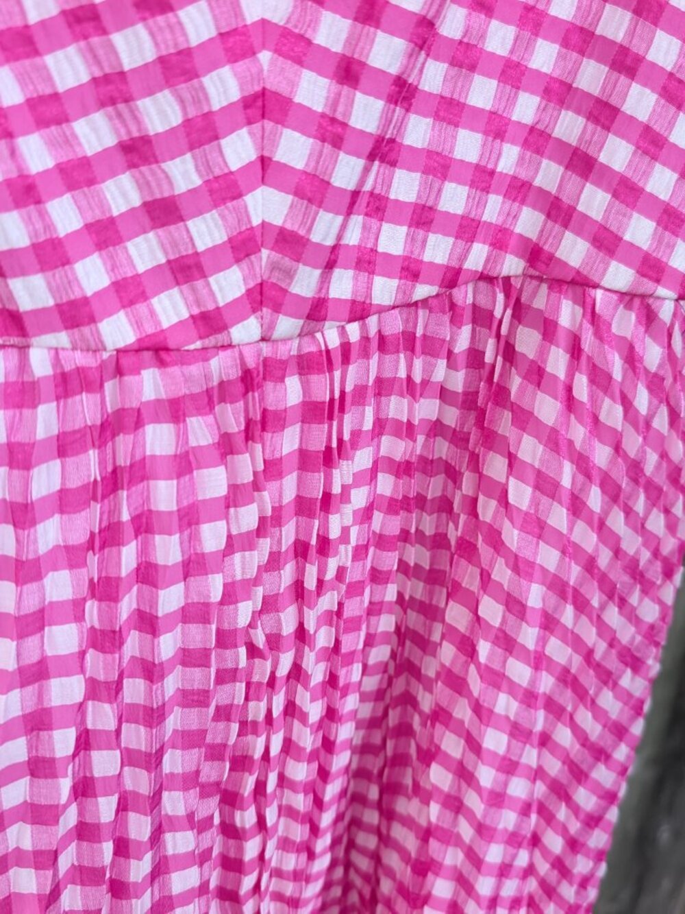 Pink and White Gingham Jcrew dress (12) - Picture 5 of 6